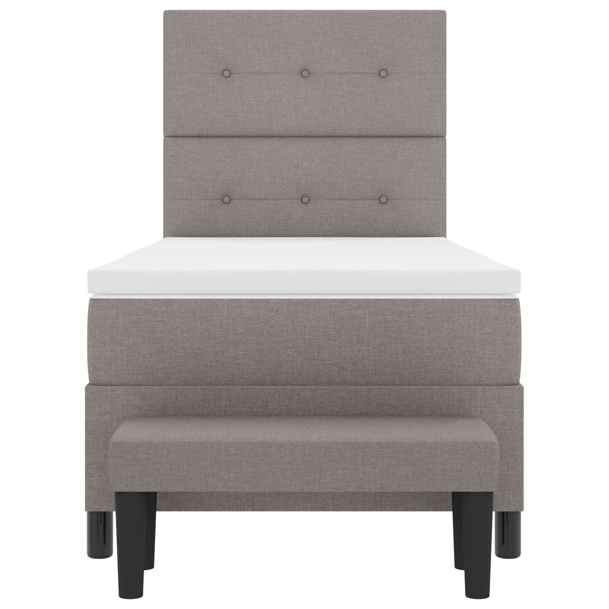 Box Spring Bed With Mattress & Bench Grey 80X200 Cm Fabric