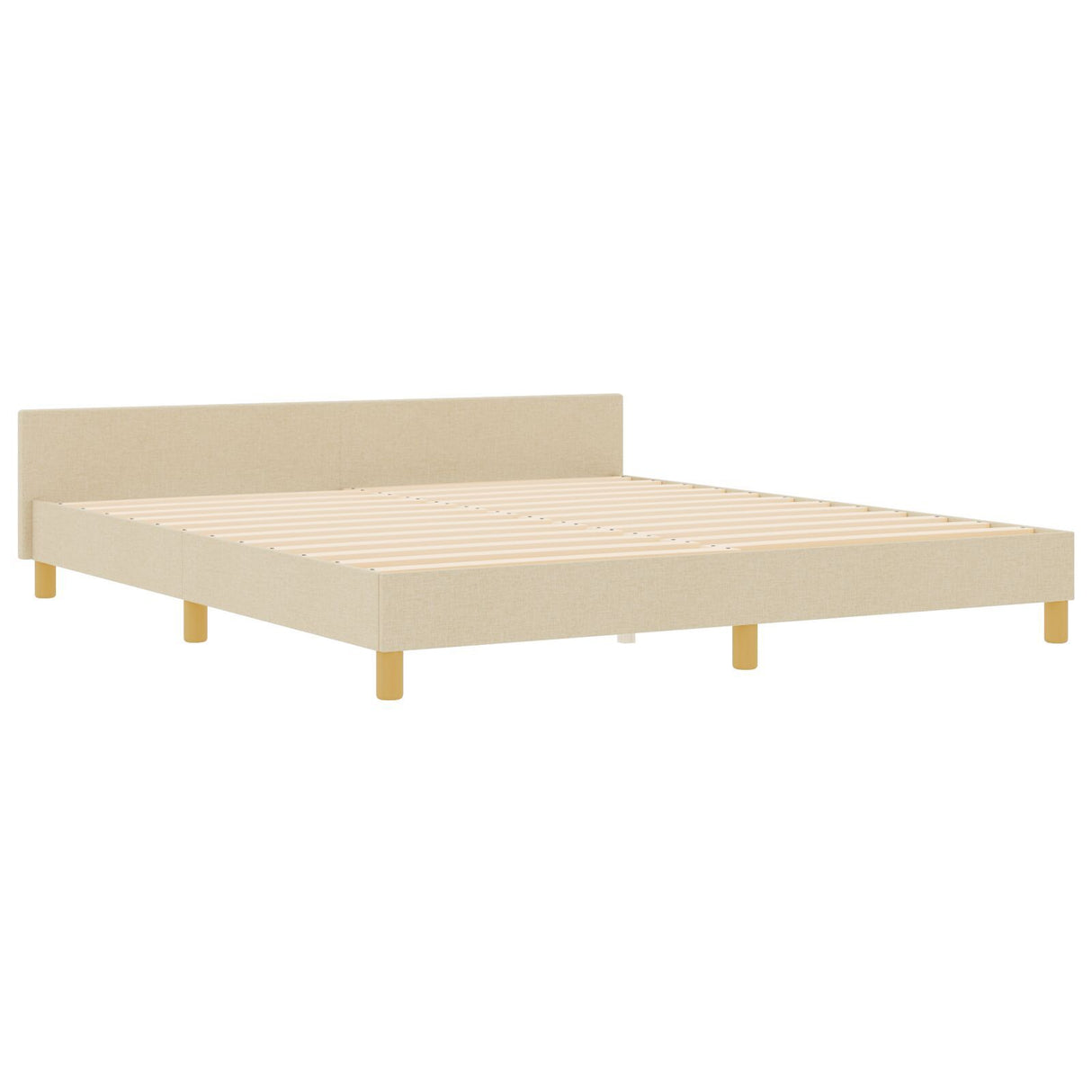 Cream Bed Frame 180X200 Cm Fabric