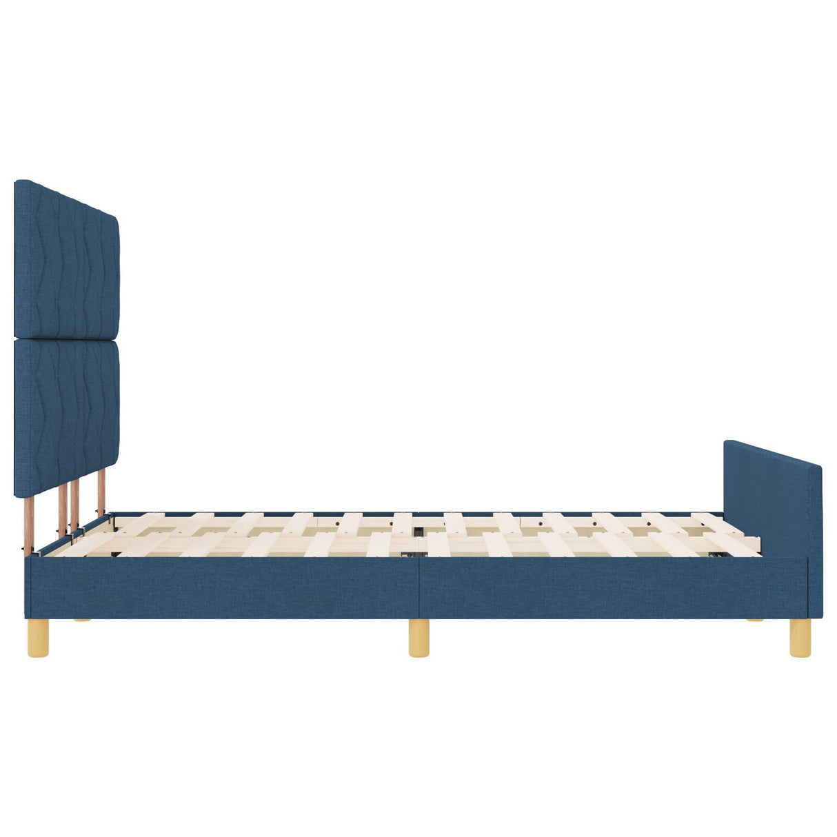 Bed Frame Blue 140X190 Cm Fabric