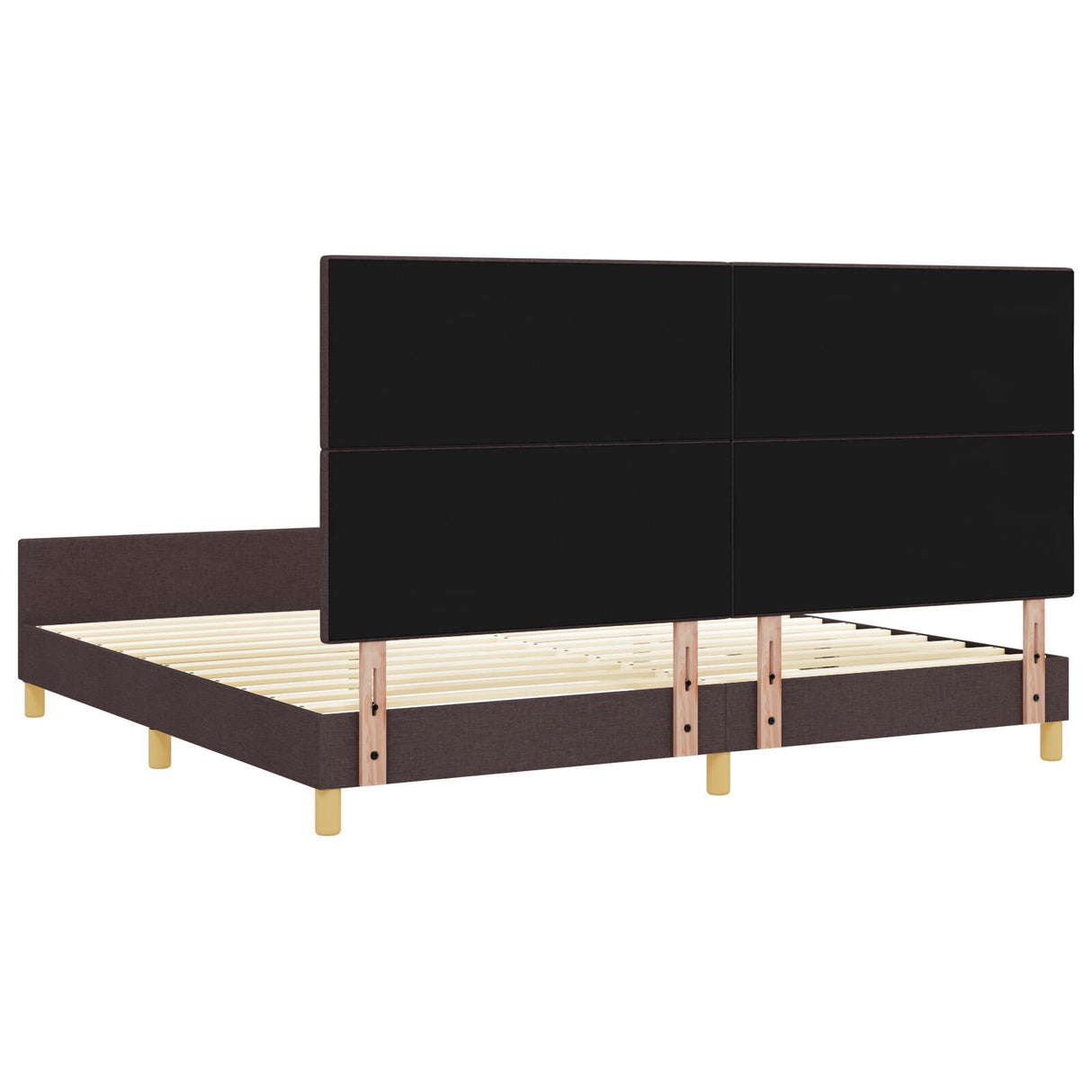 Dark Brown Fabric Bed Frame 200X200 Cm