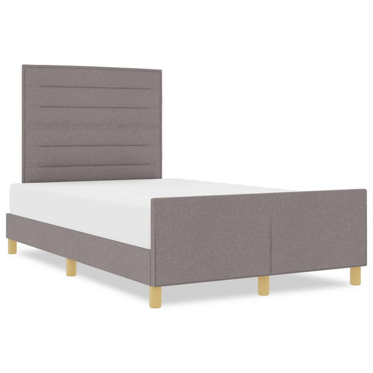 Bed Frame In Taupe, 140X200 Cm Fabric