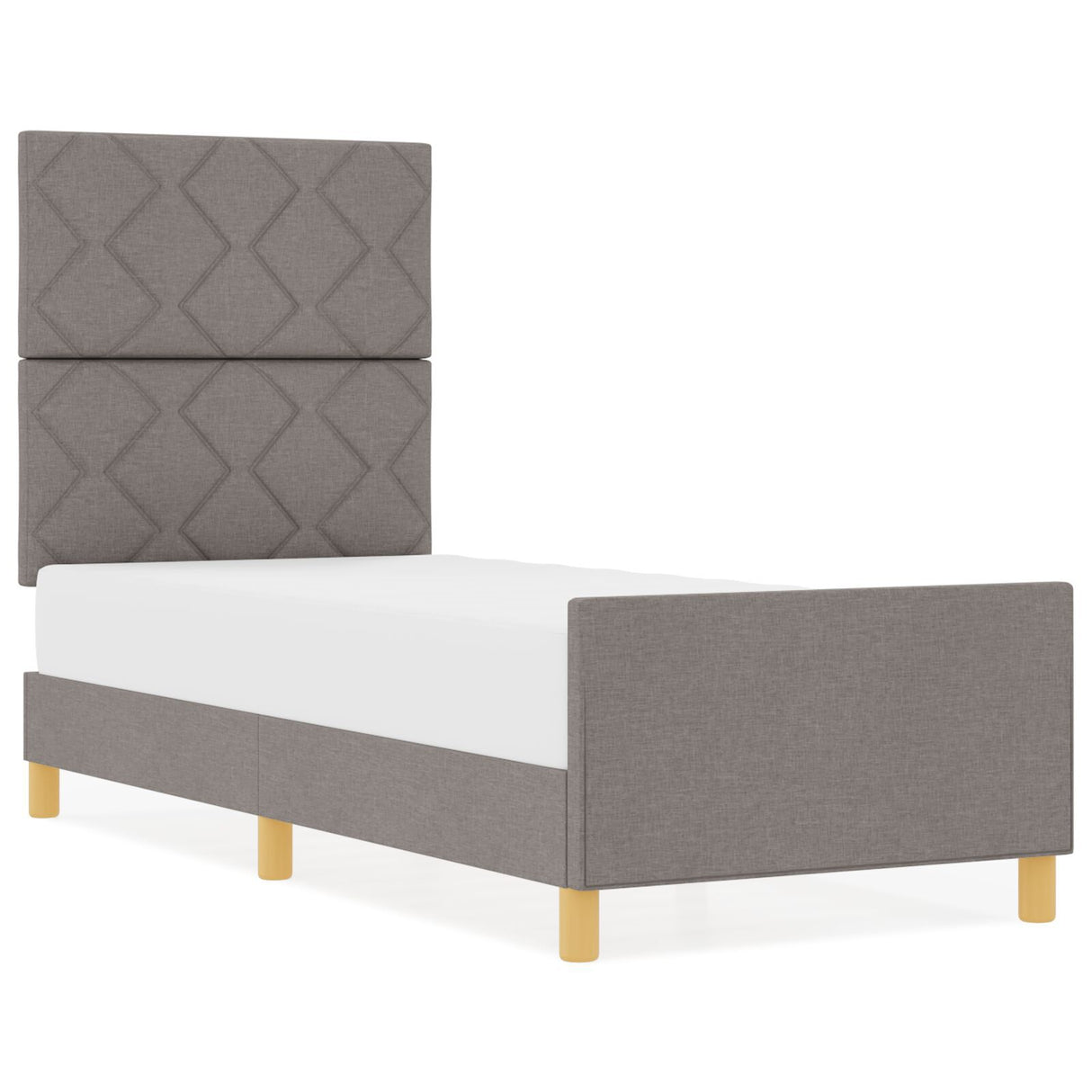 Bed Frame - Taupe Fabric, 80X200 Cm