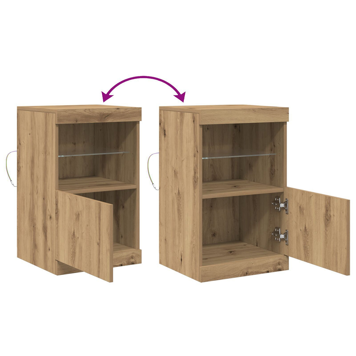 Sideboard With Led Lights Artisan Oak 41X37X67 Cm