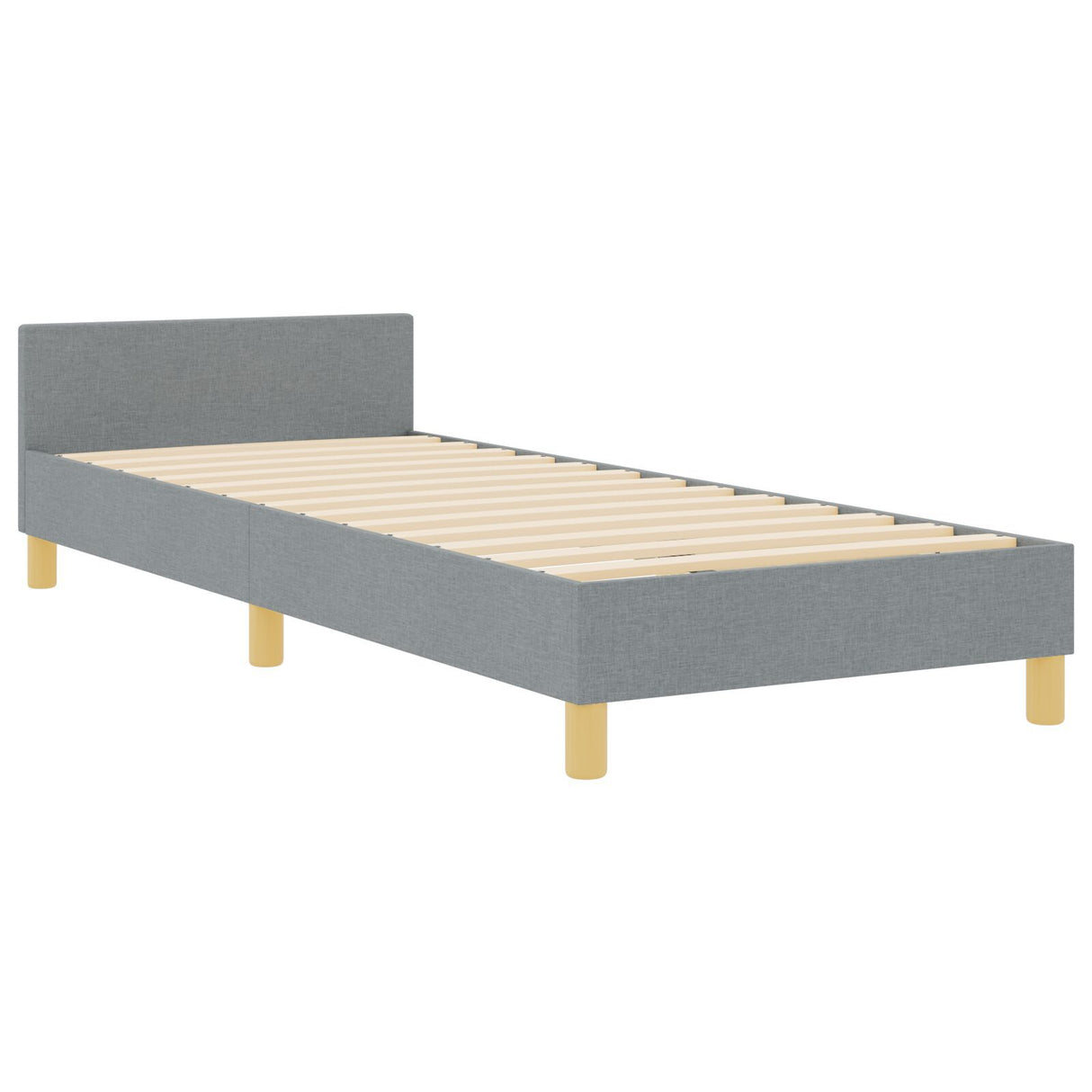 Bed Frame Light Grey 100X200 Cm Fabric