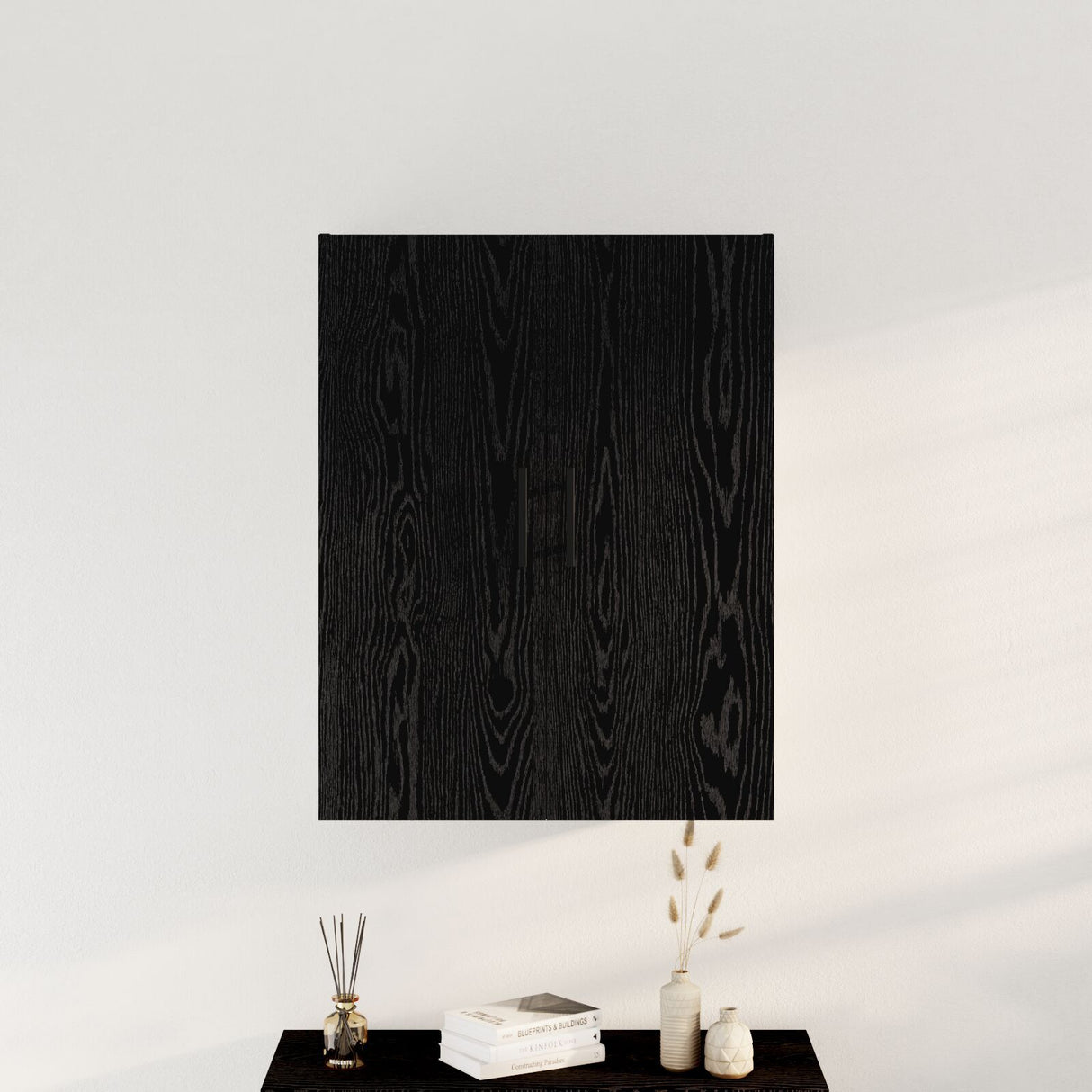 Wall Mounted Cabinet Black Oak 69,5X34X90 Cm Engineered Wood