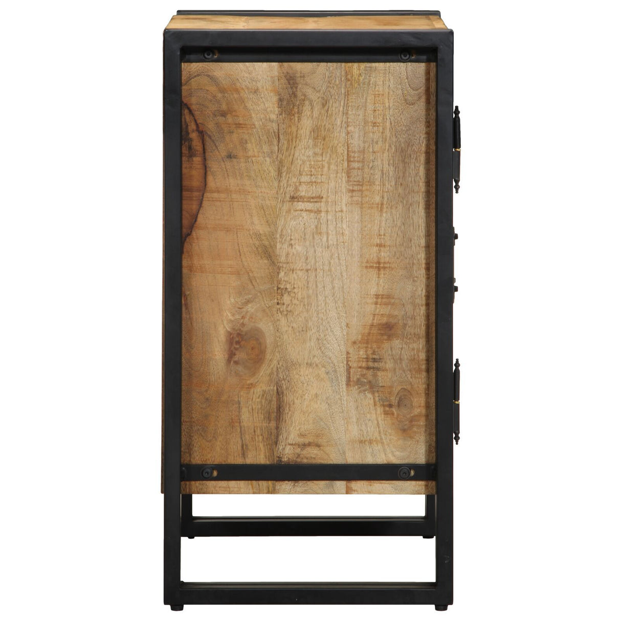 Shoe Cabinet Black 30X30X40 Cm Solid Mango Wood And Steel