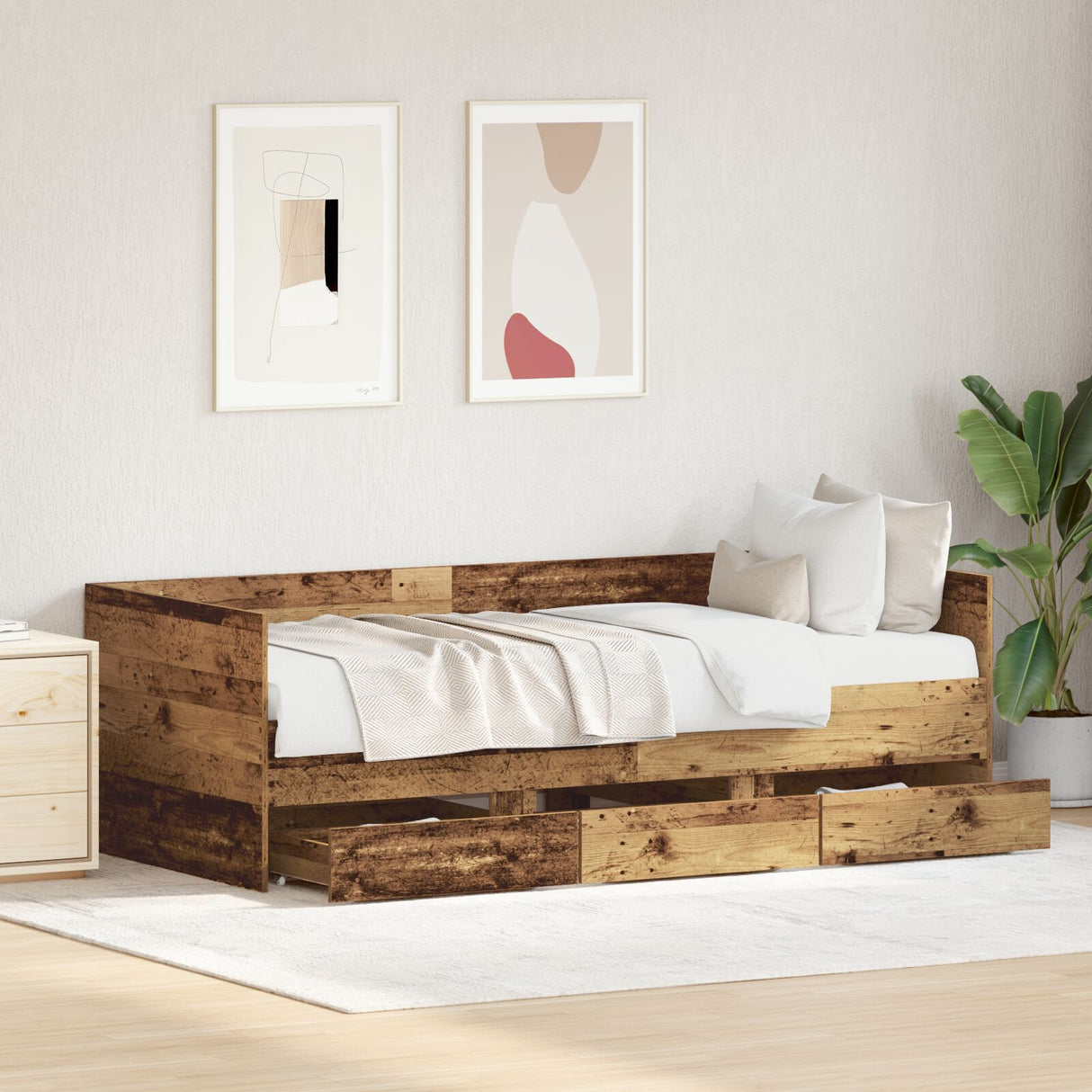 Daybed Old Wood Engineered Wood 90 X 190 Cm Sturdy Daybed