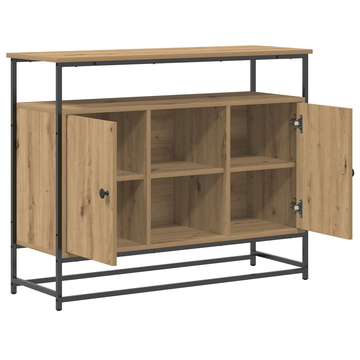Sideboard Artisan Oak 100X35X80 Cm Engineered Wood And Steel