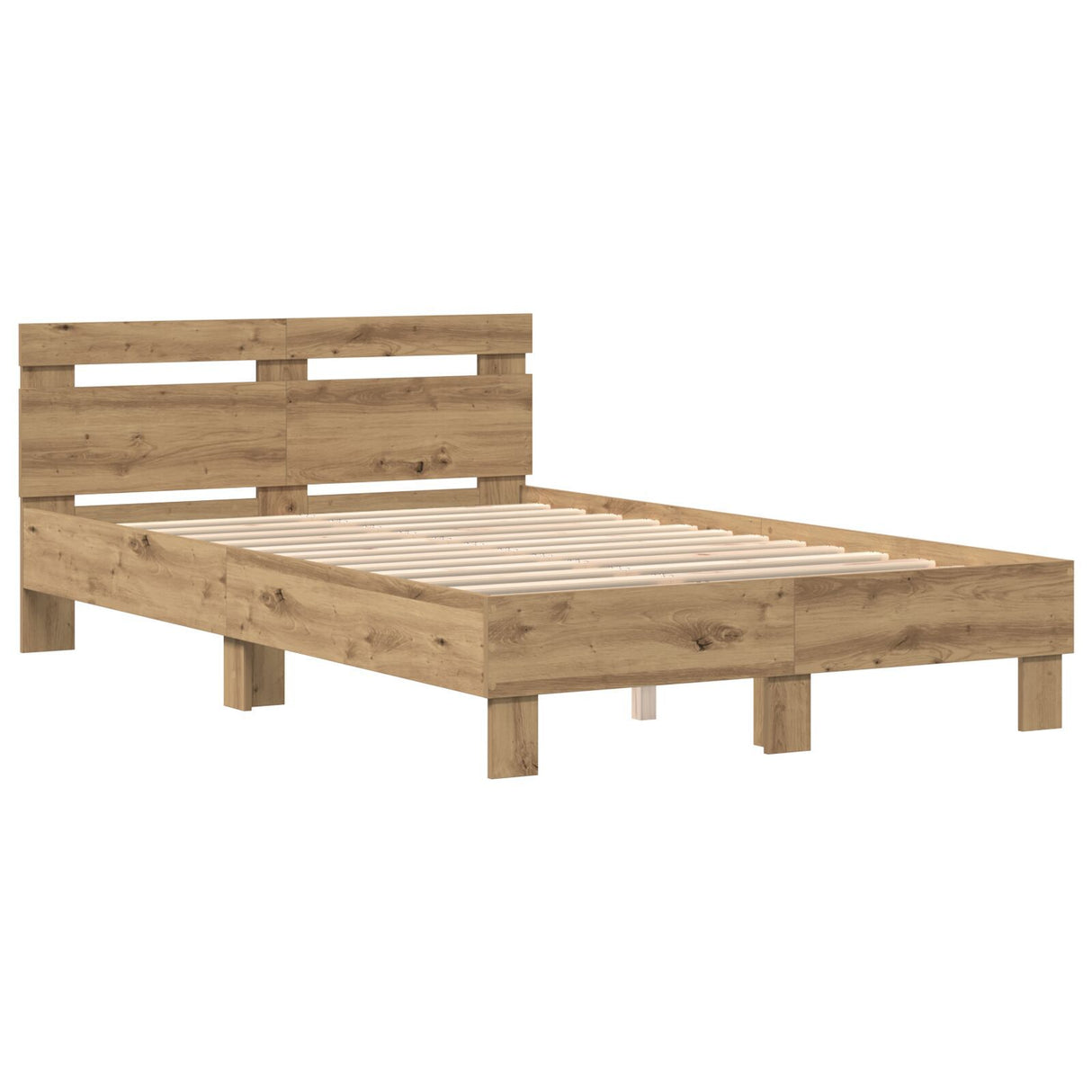 Oak Bed Frame Artisan Oak Solid Oak Wood 135 X 190 Cm Durable
