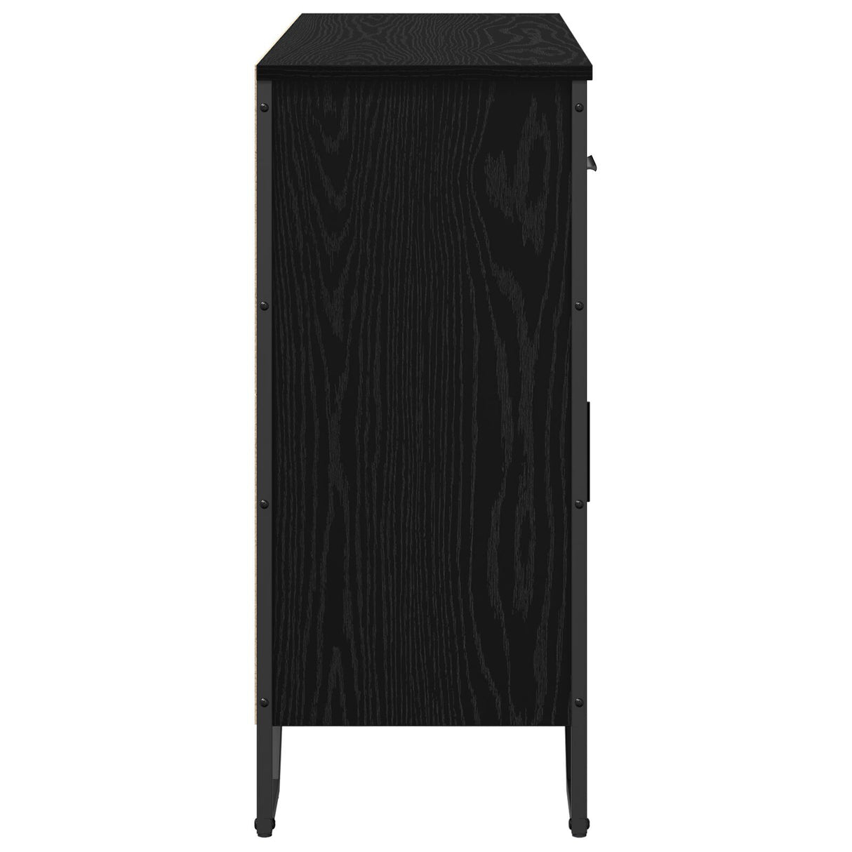 Sideboard Black Oak 97X32.5X74.5 Cm Engineered Wood