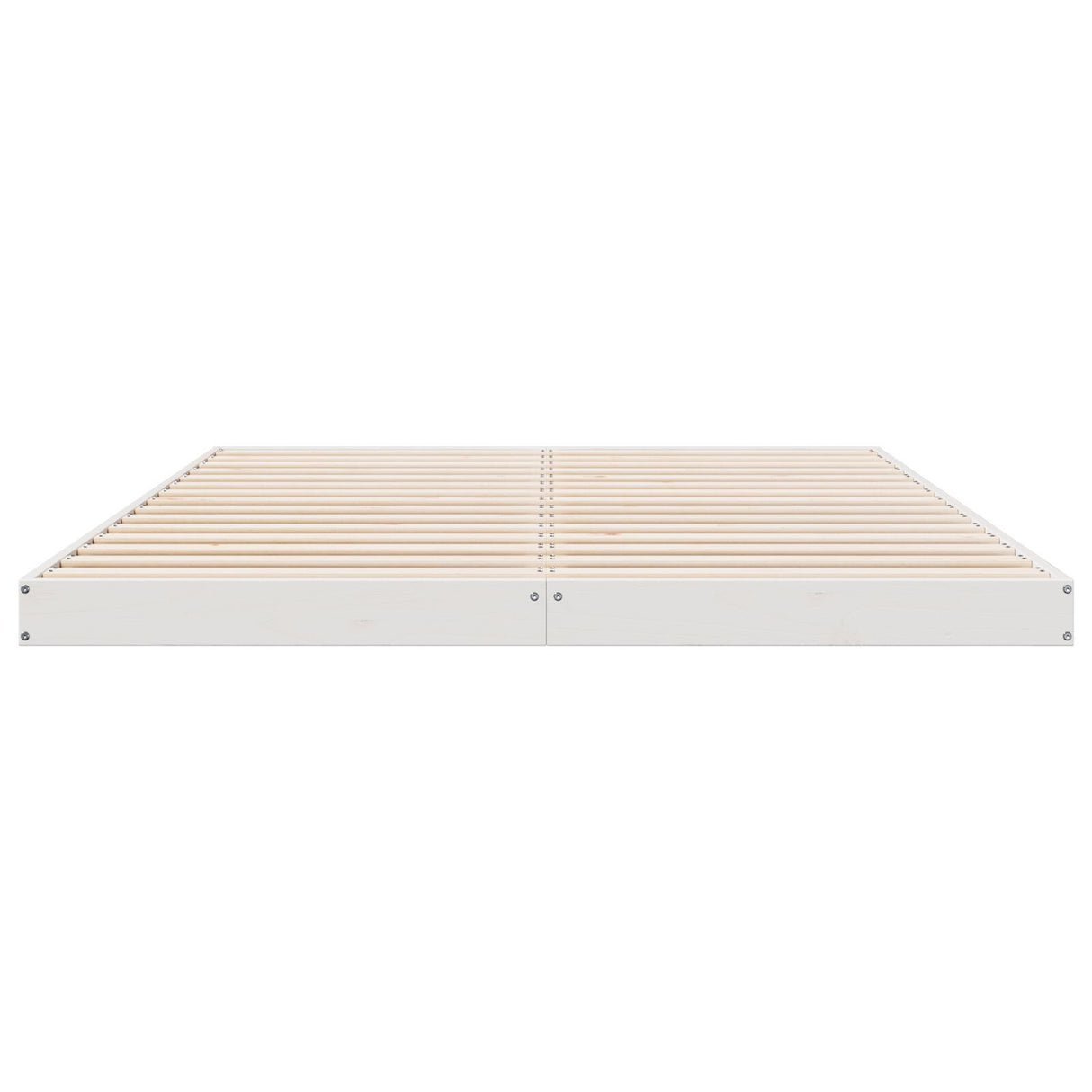Floor Bed Frame White 140X210 Cm Solid Wood Pine