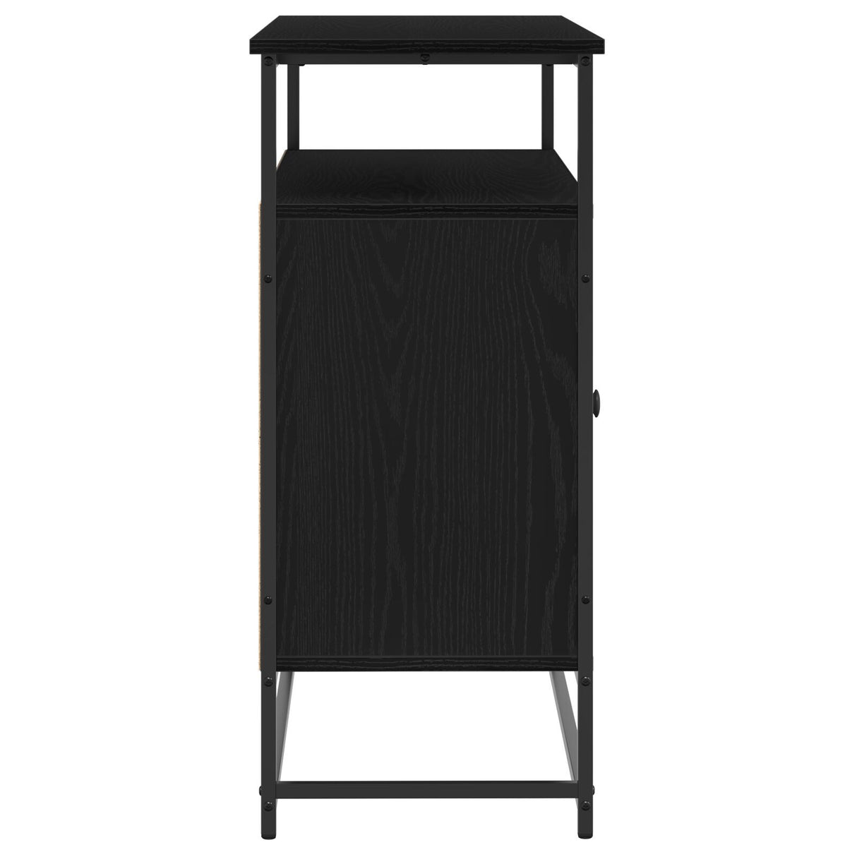 Sideboard Black Oak 100X35X80 Cm Engineered Wood And Steel