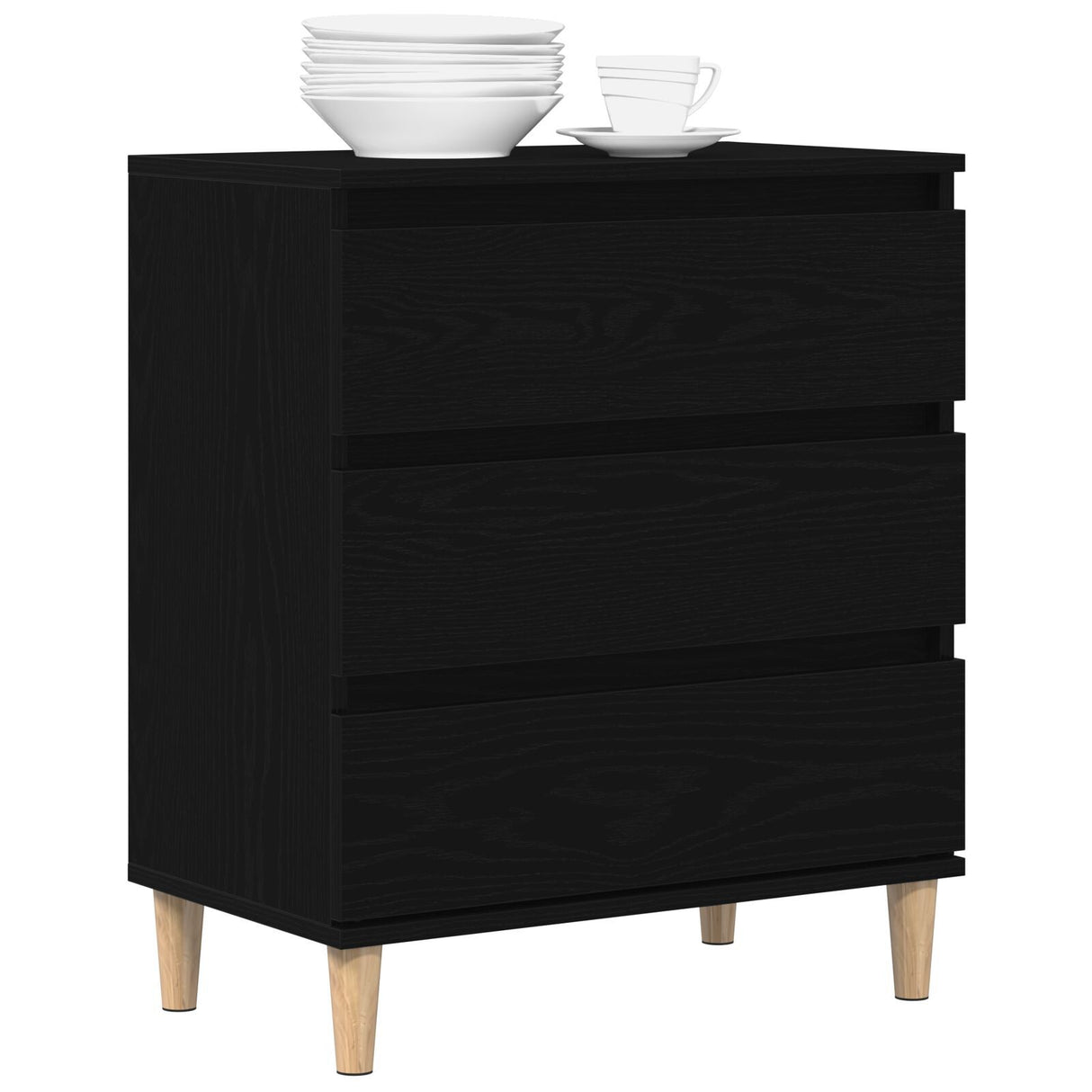 Sideboard Black Oak 60X35X70 Cm Engineered Wood