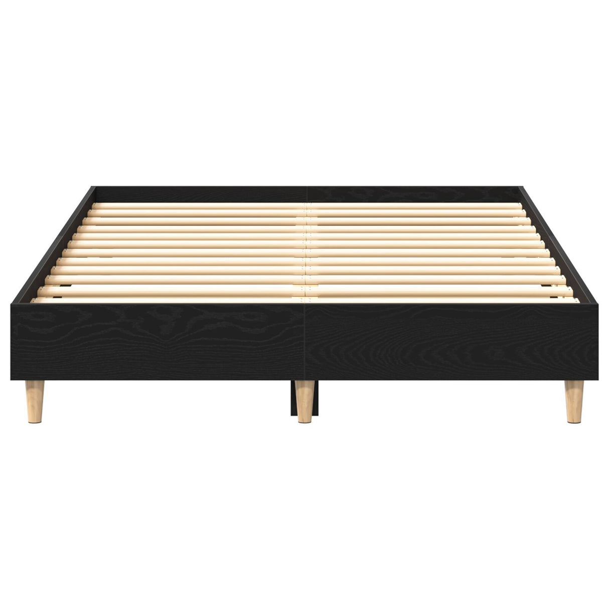 Bed Frame 135X190 Cm Black Oak Engineered Wood