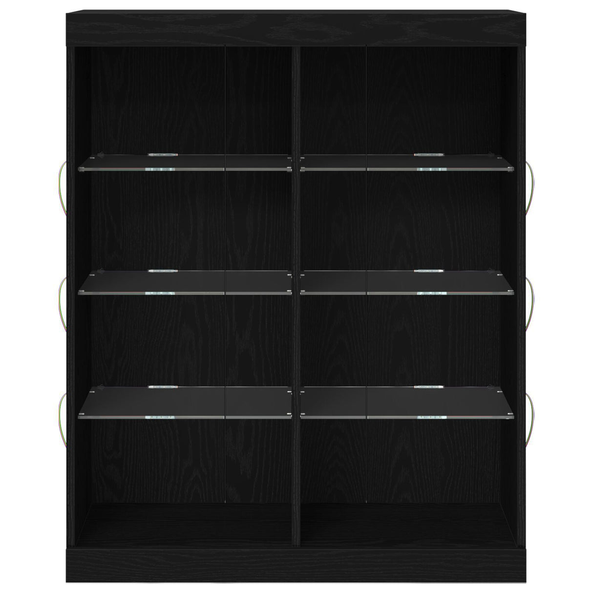 Sideboard With Led Lights Black Oak 41X37X100 Cm