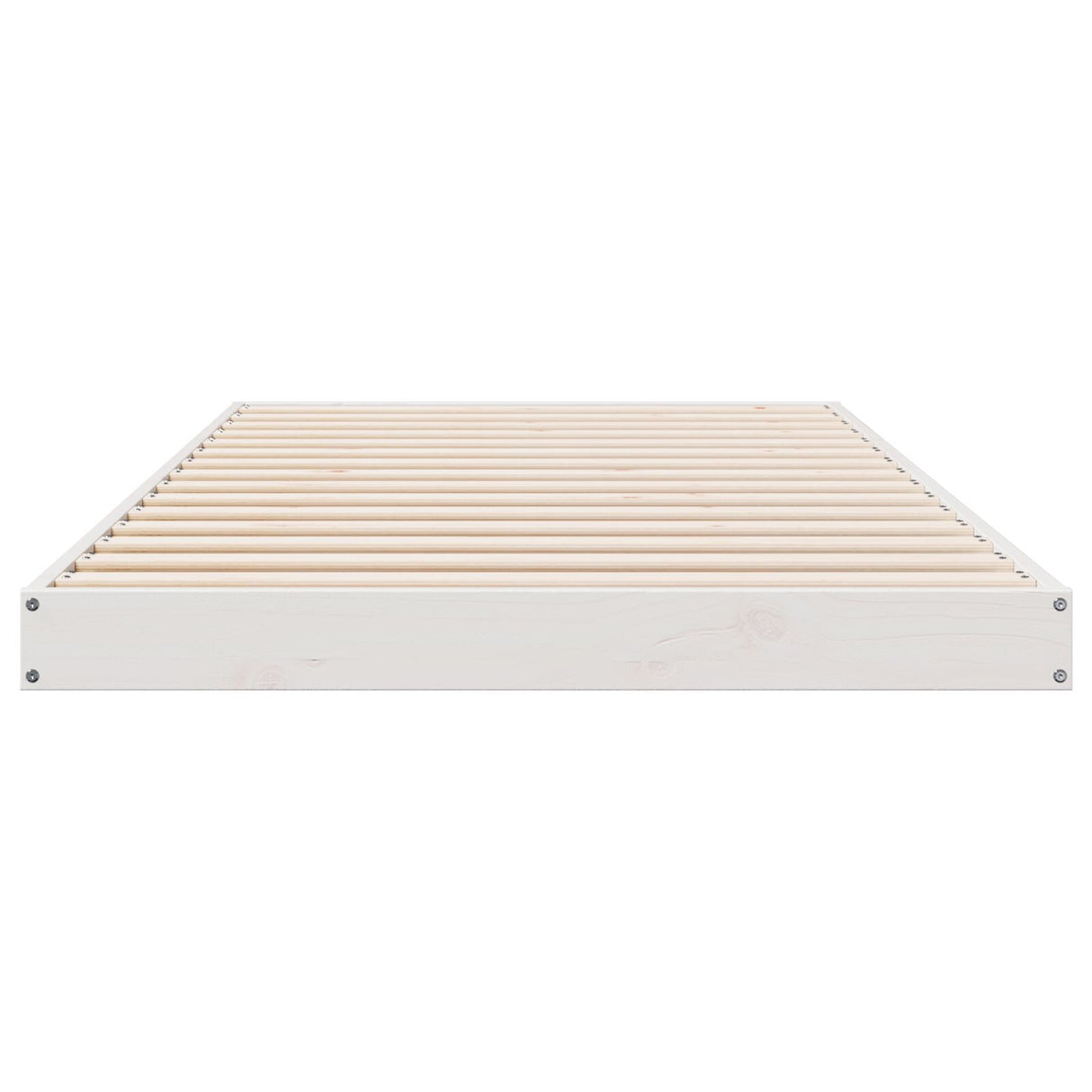 Floor Bed Frame White 100X210 Cm Solid Wood Pine