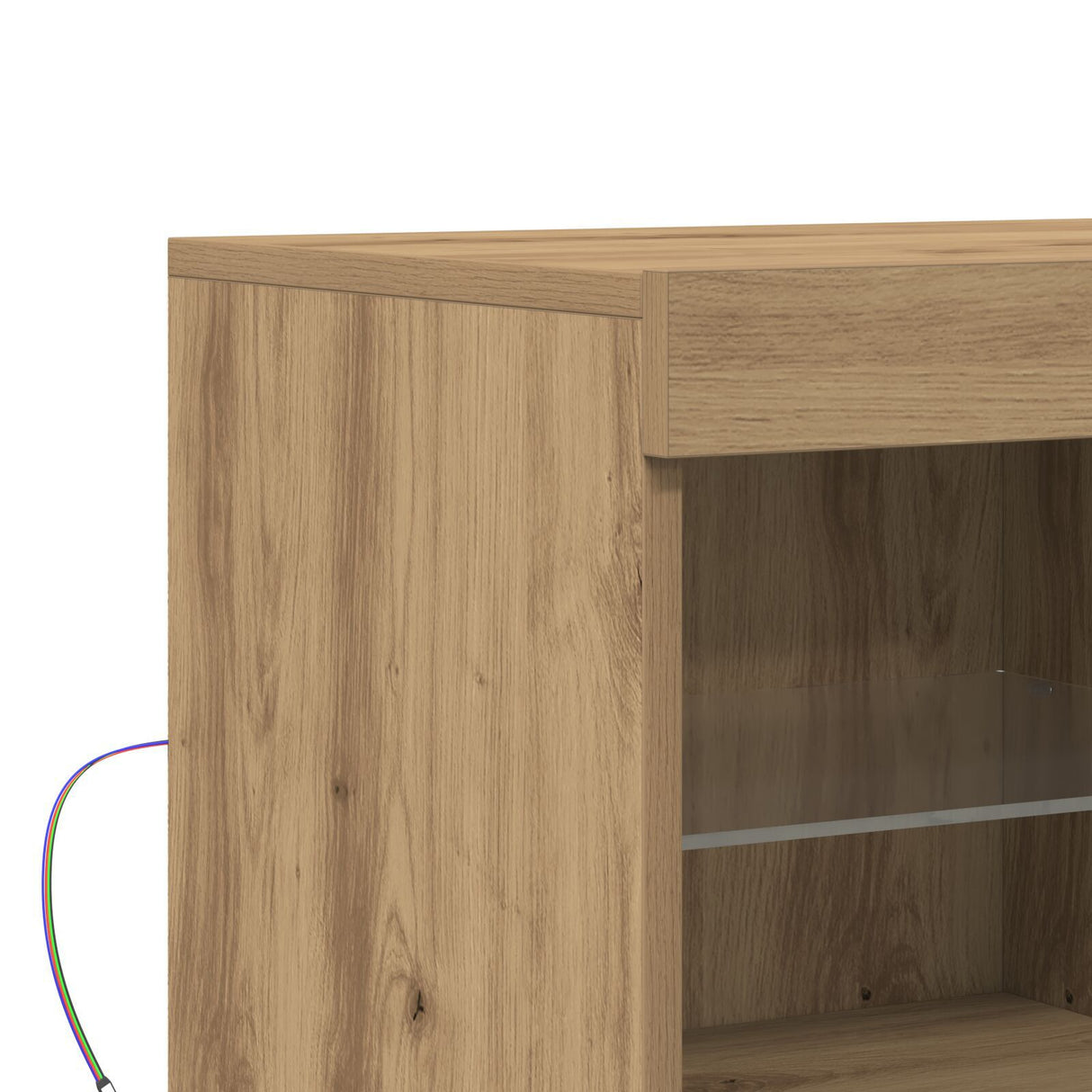 Sideboard With Led Lights Artisan Oak 81X37X67 Cm
