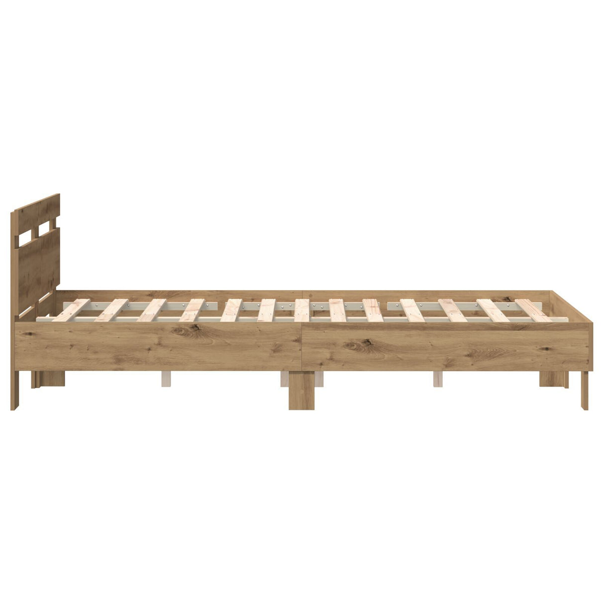 Oak Bed Frame Artisan Oak Solid Oak Wood 135 X 190 Cm Durable