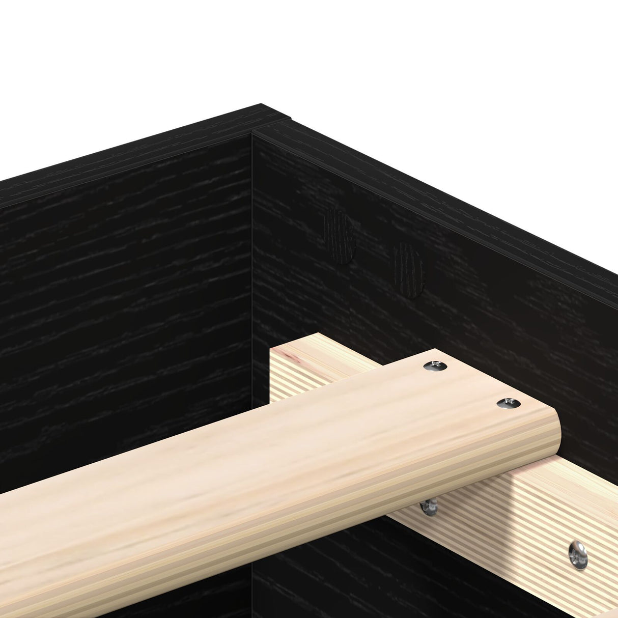 Bed Frame Black Oak 200X200 Cm Engineered Wood