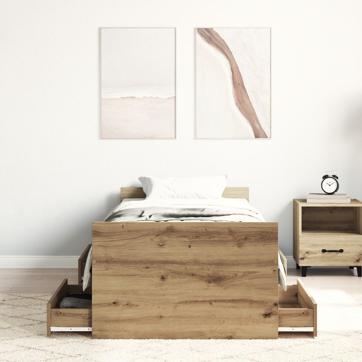 Bed Frame Without Mattress Artisan Oak 75X190 Cm Engineered Wood