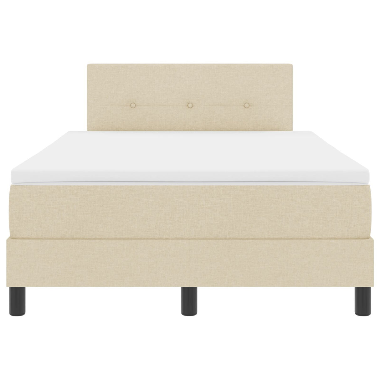 Box Spring Bed With Mattress & Led Cream 120X190 Cm Fabric