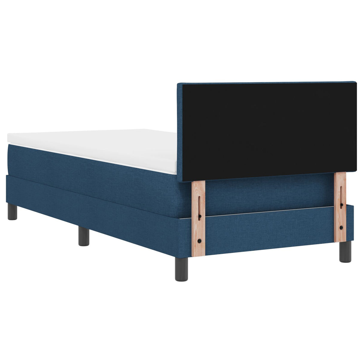 Box Spring Bed With Mattress & Led Blue 90X190 Cm Fabric