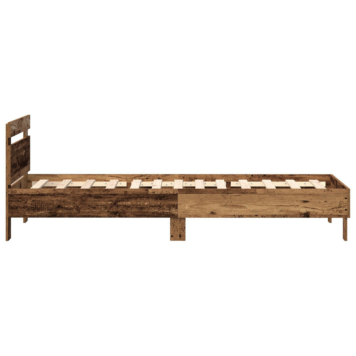Bed Frame Without Mattress With Led Lights Old Wood 90X190 Cm