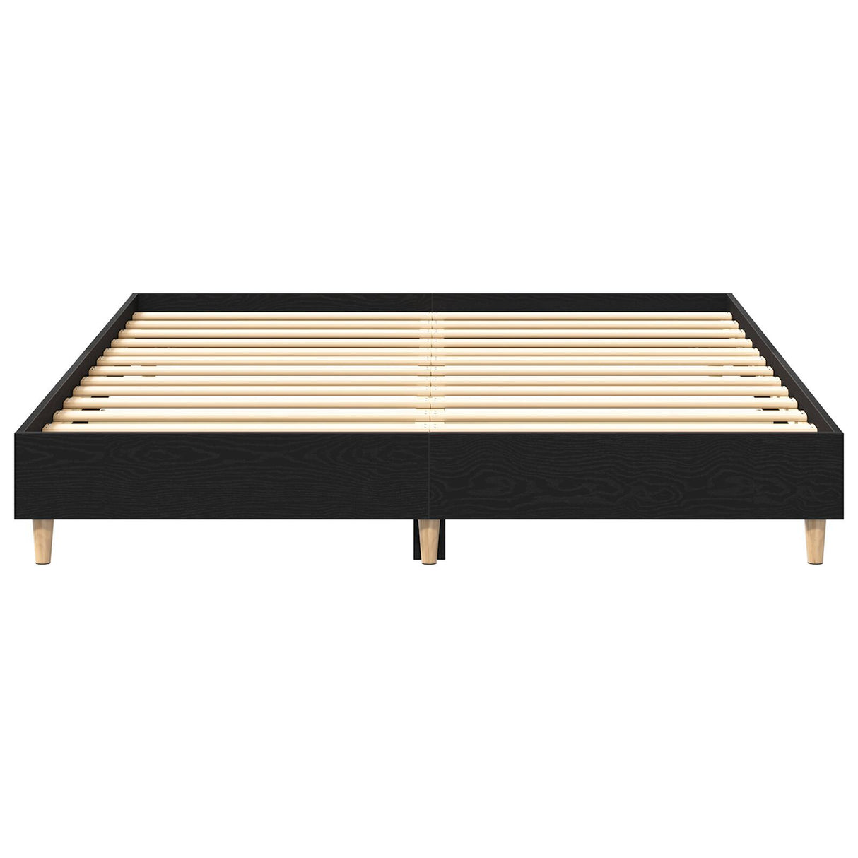 Bed Frame Black Oak 140X200 Cm Engineered Wood