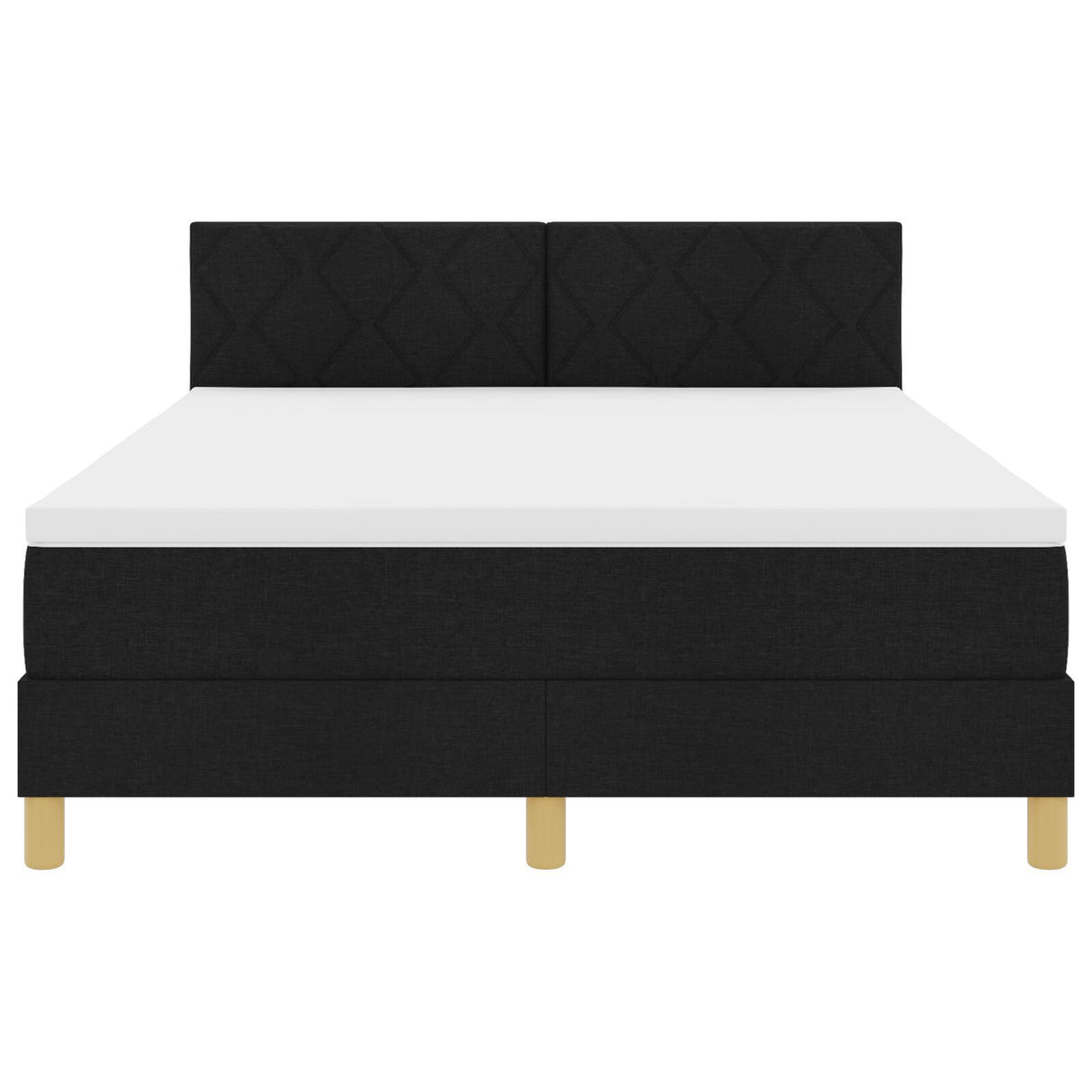 Box Spring Bed With Mattress & Led Black 140X200 Cm Fabric