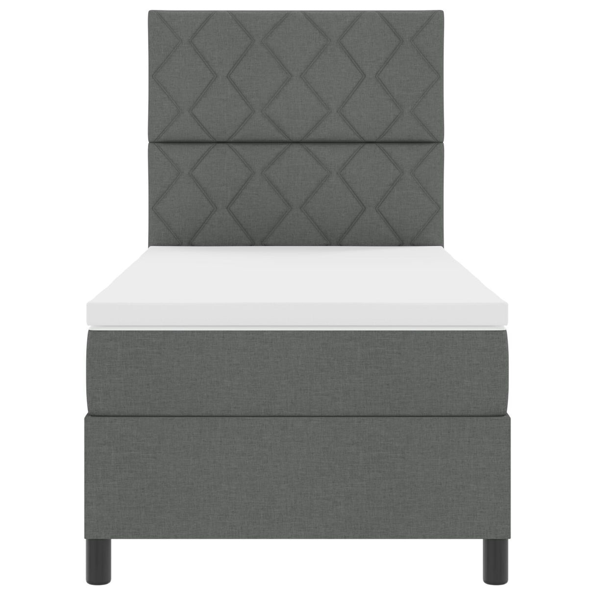 Box Spring Bed With Mattress & Led Dark Grey 100X200 Cm Fabric