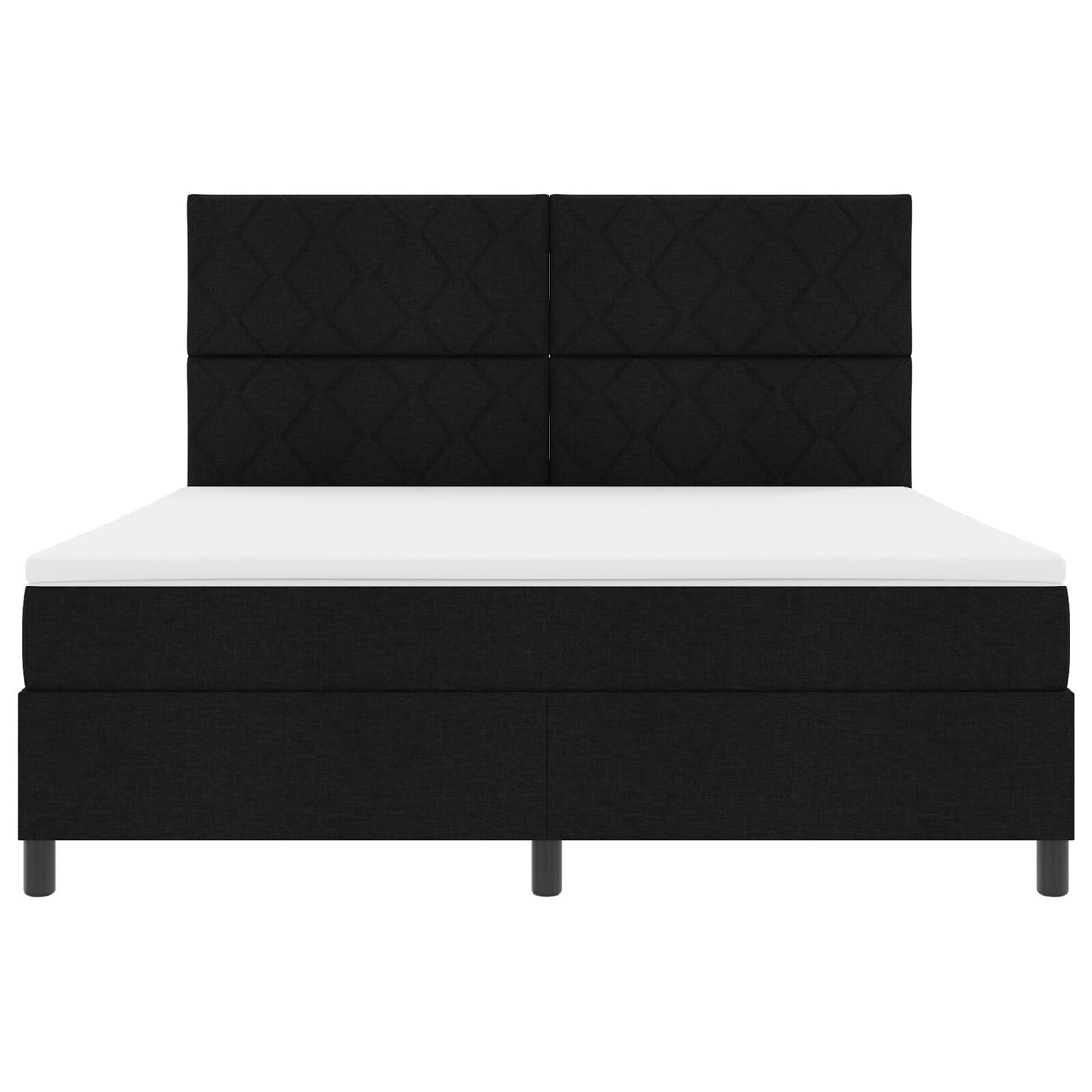 Box Spring Bed With Mattress & Led Black 180X200 Cm Fabric