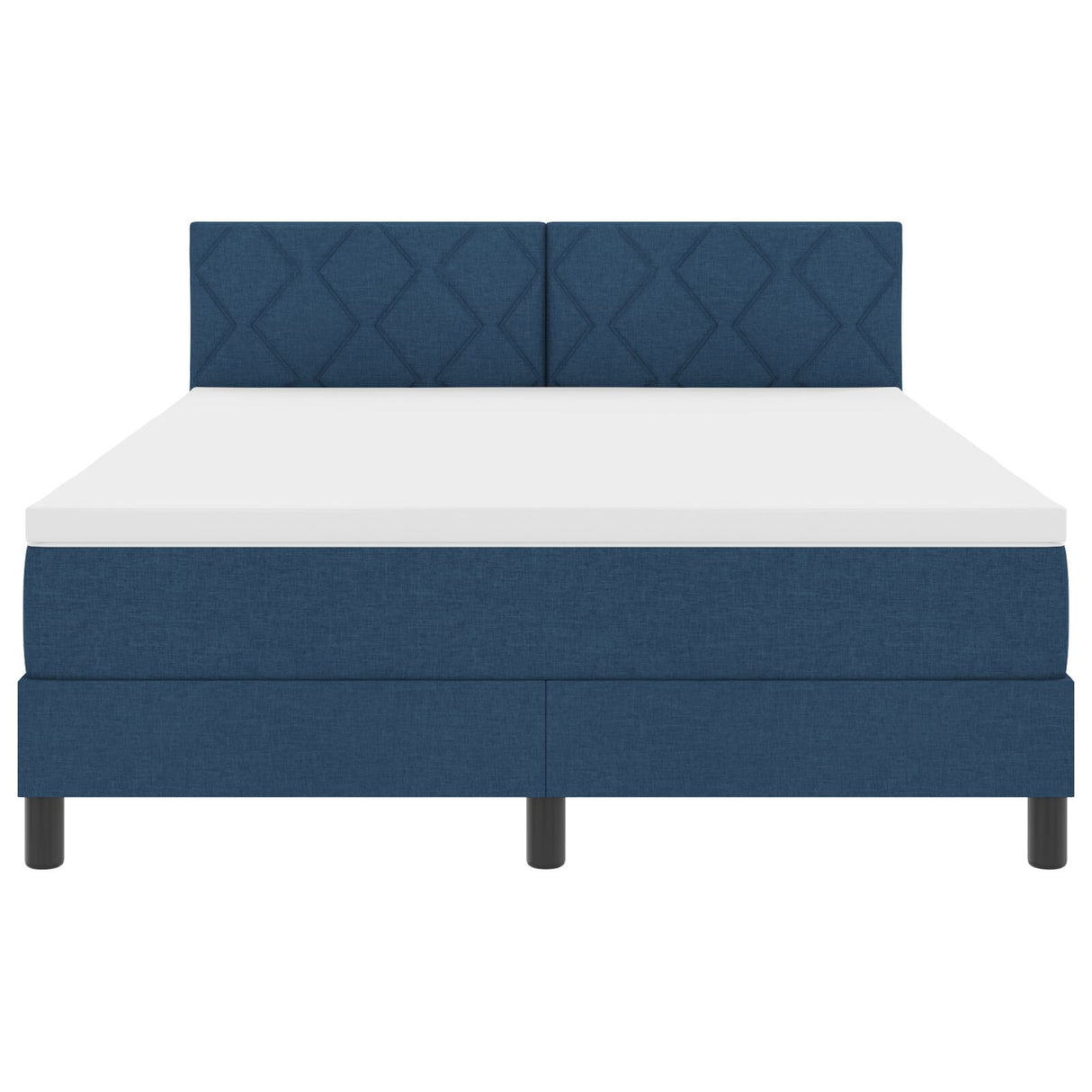 Box Spring Bed With Mattress & Led Blue 160X200 Cm Fabric