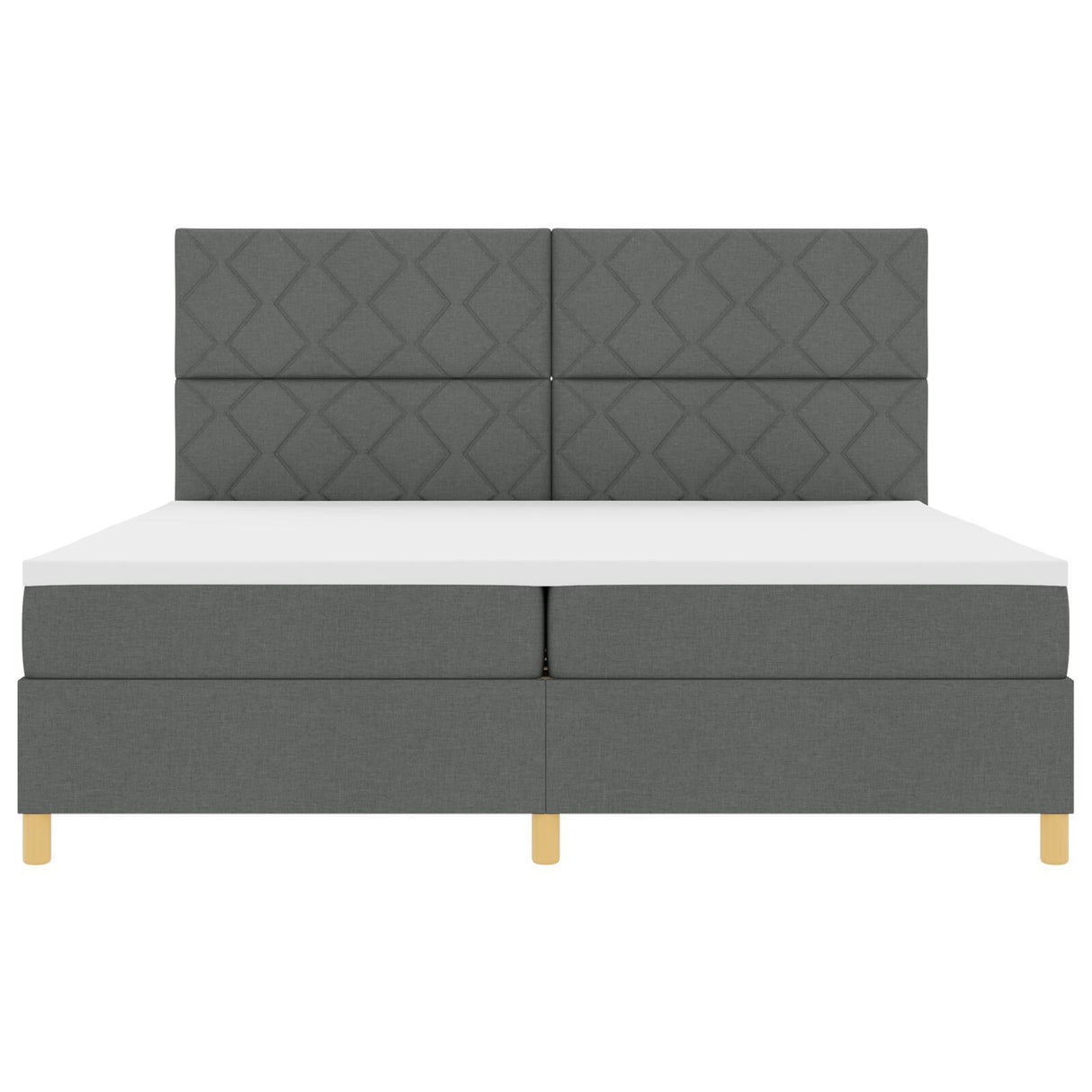 Box Spring Bed With Mattress & Led Dark Grey 200X200 Cm Fabric