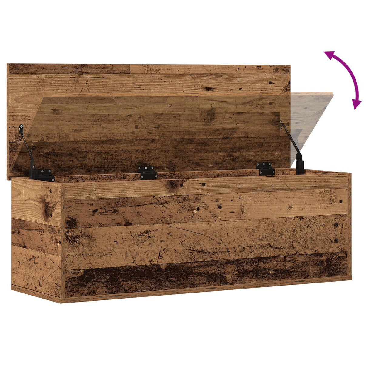 Storage Box - Old Wood, 102X35X35 Cm, Made From Engineered Wood