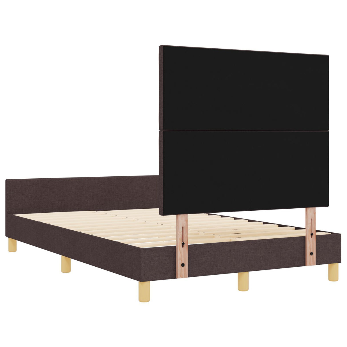 Bed Frame In Dark Brown, 120X200 Cm, Fabric