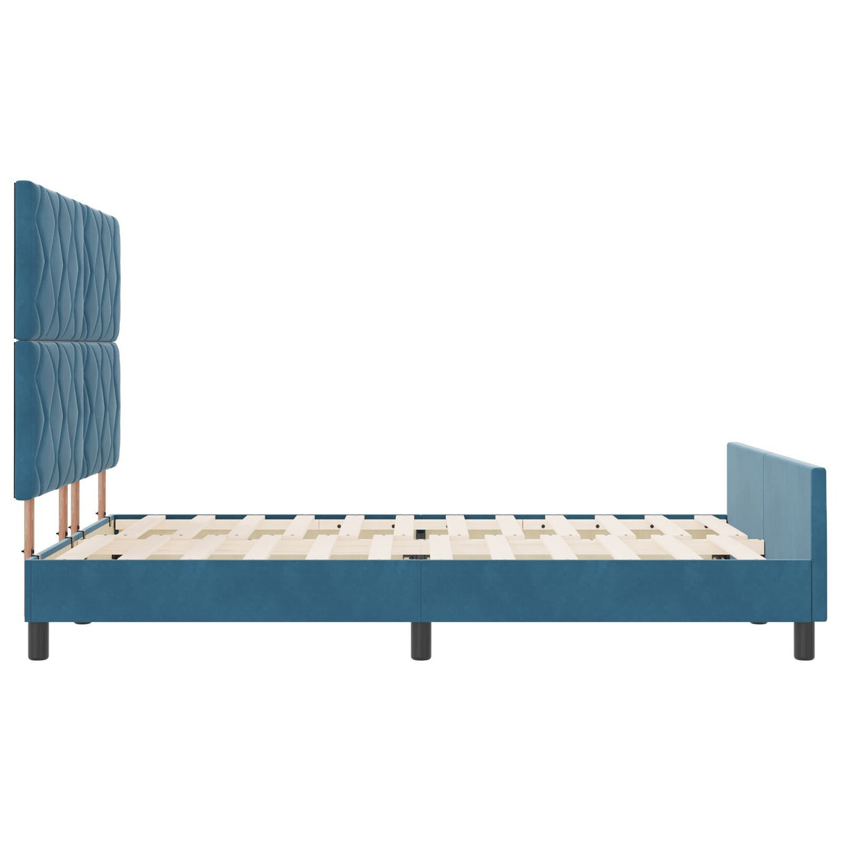 Bed Frame Dark Blue 140X190 Cm Velvet