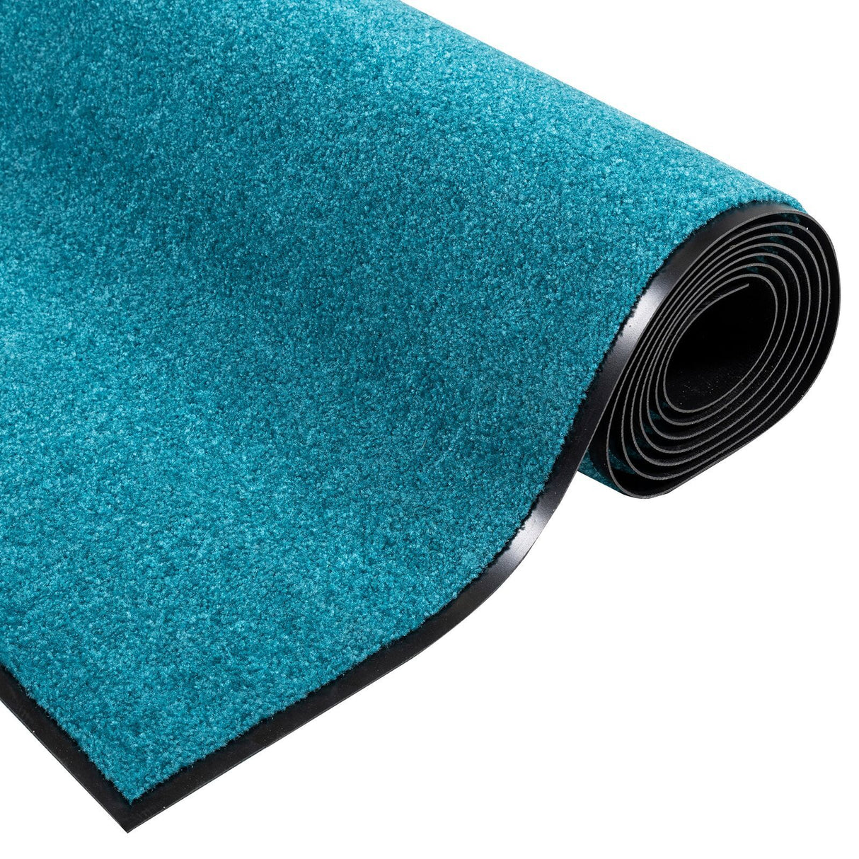 Washable Doormat In Cyan, 120X300 Cm