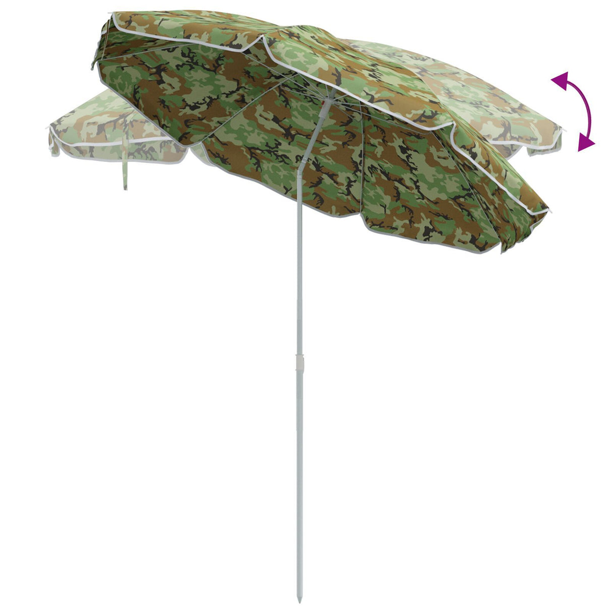 Beach Parasol With Metal Pole Camouflage 161X193 Cm Polyester