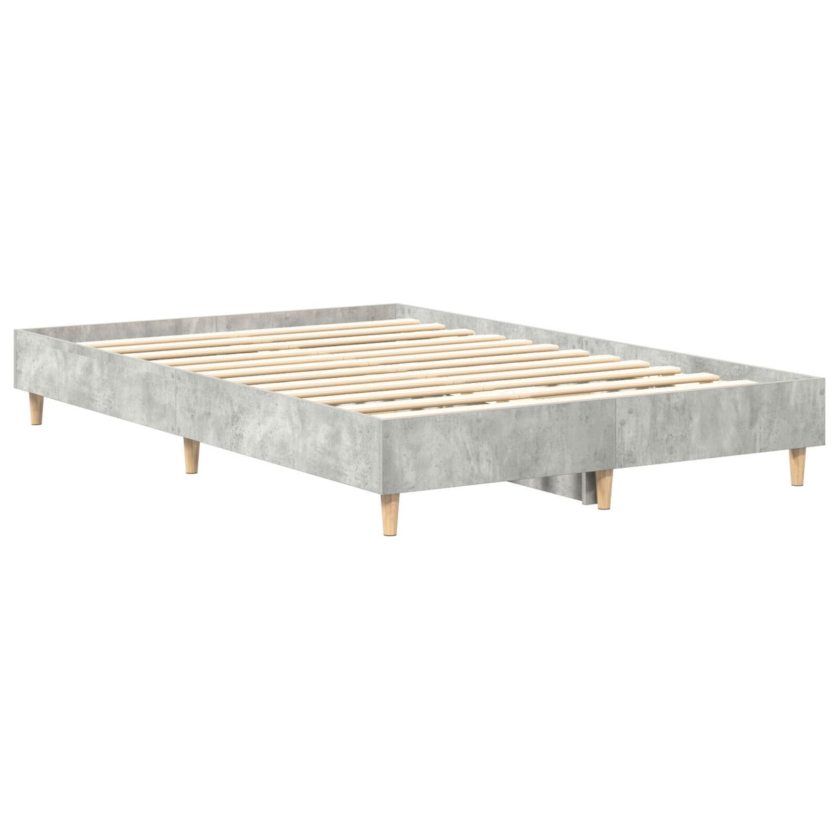 Bed Frame 120X190 Cm In Concrete Grey With Engineered Wood