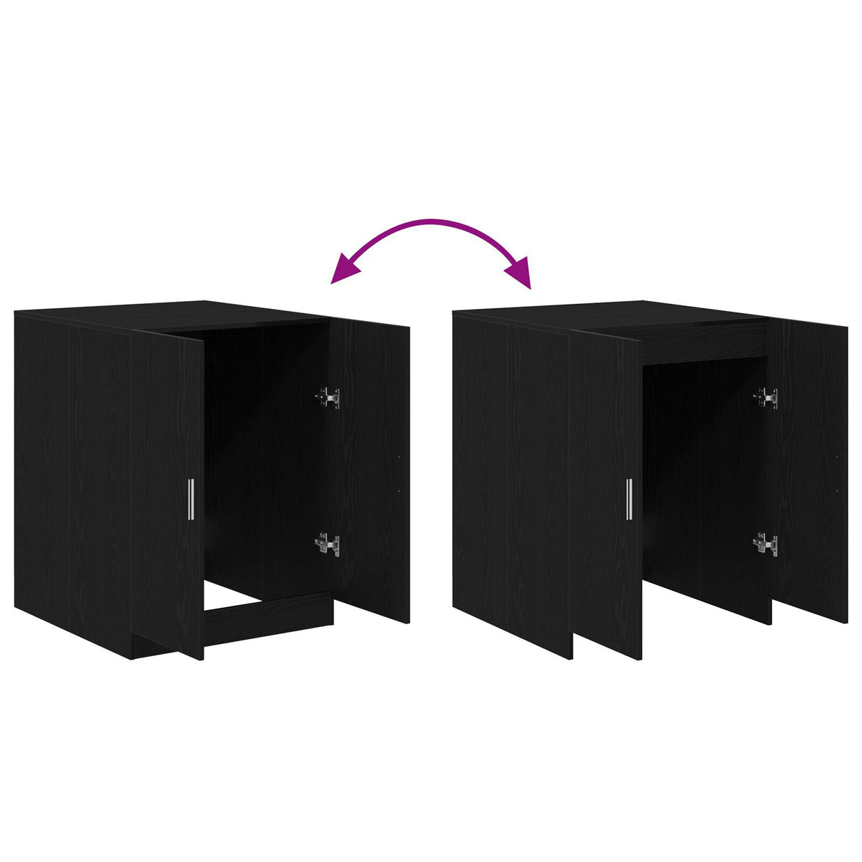 Washing Machine Cabinet - Black Oak - 70.5X71.5X91.5 Cm - Made Of Engineered Wood