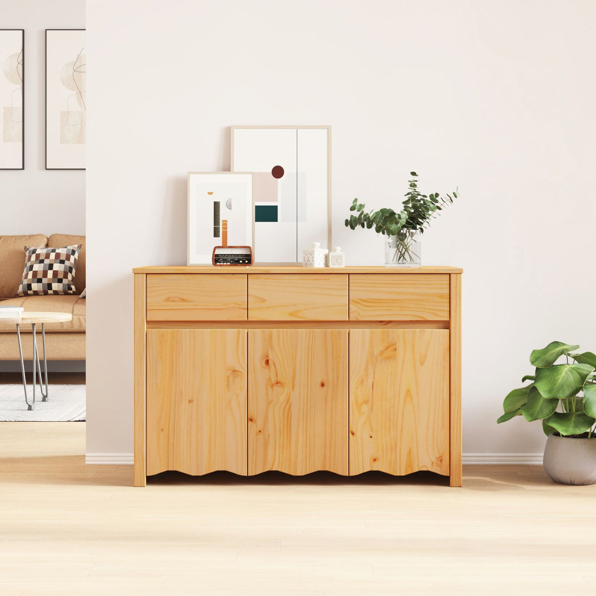 Sideboard "Drammen" 114X43X75,5 Cm Solid Wood Pine