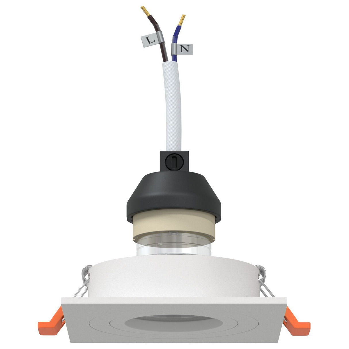 Recessed Spotlights 12 Pcs Square Gu10 White 91X91 Mm