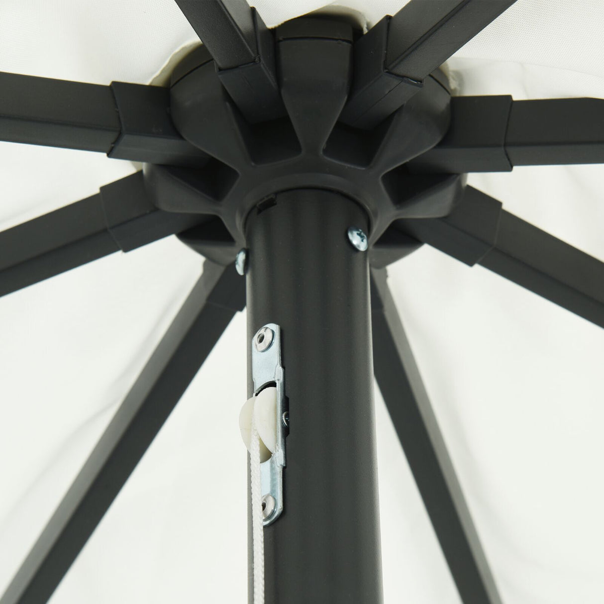 Garden Parasol With Led Lights 395X245 Cm White