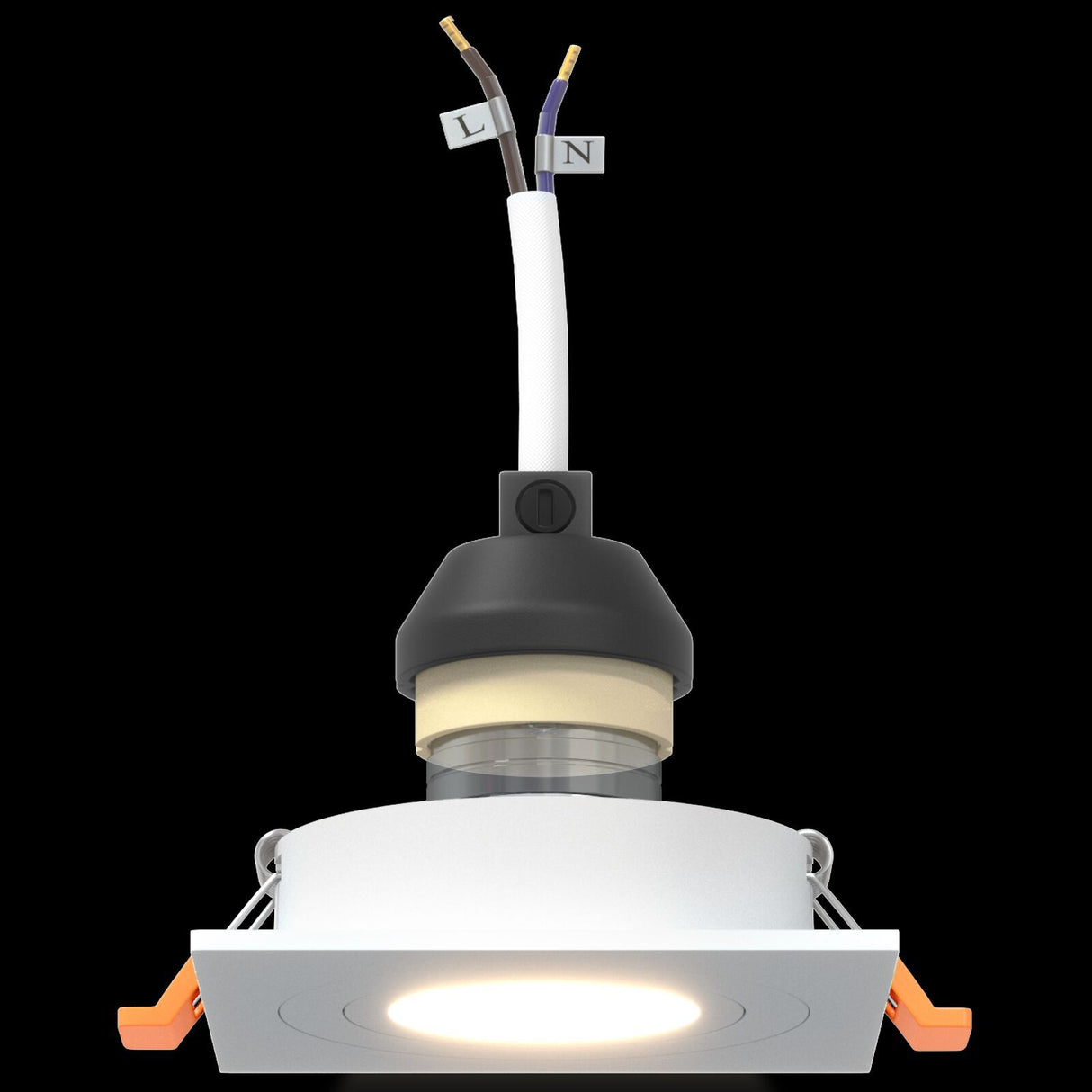 Recessed Spotlights 6 Pcs Square Gu10 White 91X91 Mm