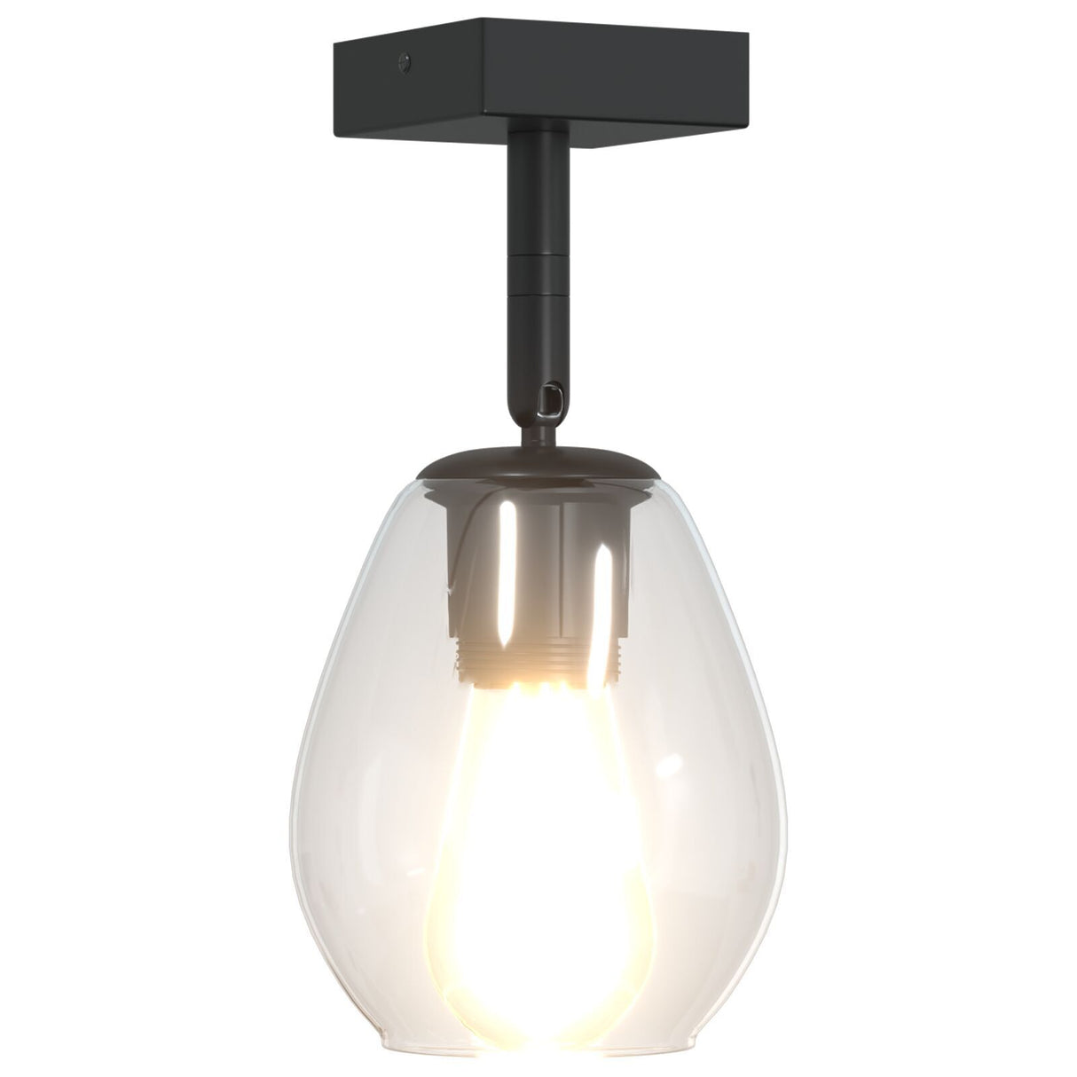 Ceiling Lights With Adjustable Glass Lampshade Anthracite E27
