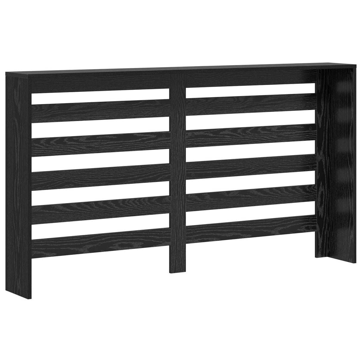 Radiator Cover Black Oak 149X20X82 Cm Engineered Wood