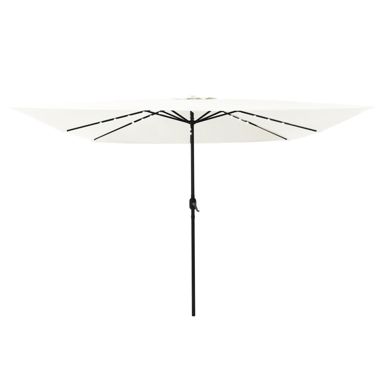 Square Garden Parasol With Led Lights 295X245 Cm White