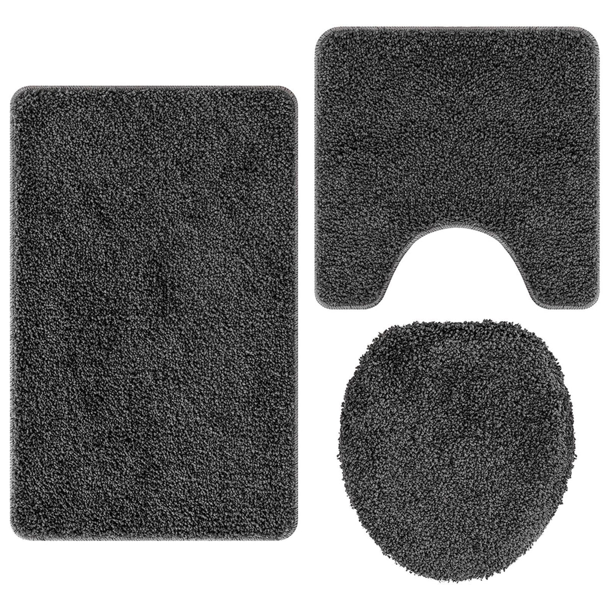 3 Piece Bath Mat Set Polypropylen Non-Slip