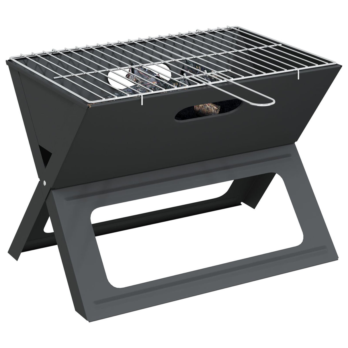 Charcoal Bbq Grill - Foldable, Black, 46X30X31 Cm, Made Of Steel