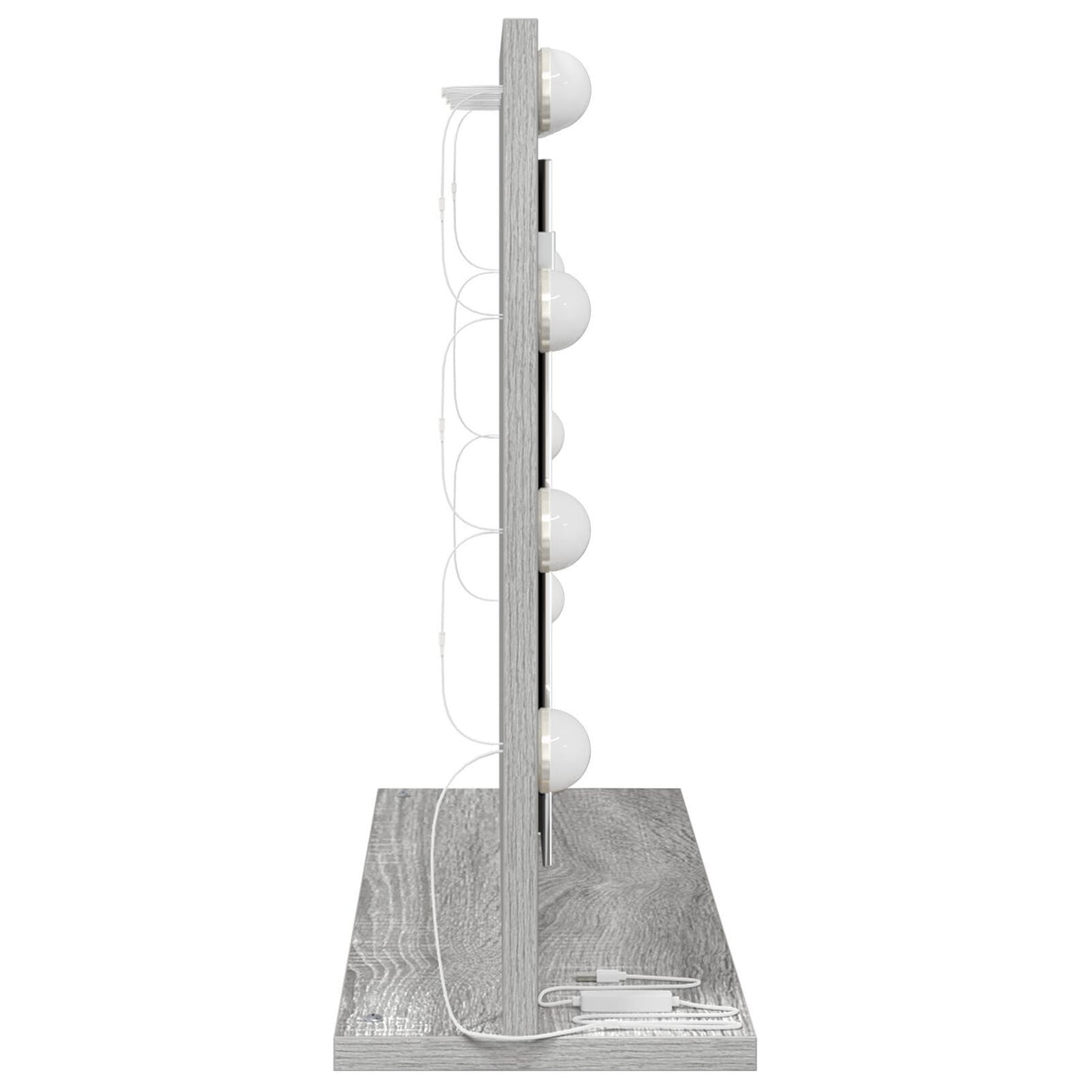 Vanity Mirror Grey Sonoma Mdf, Glass 60 X 45 X 18 Cm